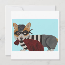 Corgi Burglar Invitation Dankeskarte
