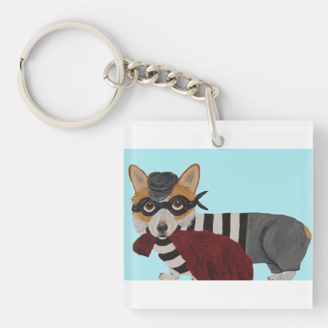 Corgi Burglar Schlüsselanhänger (Vorderseite)
