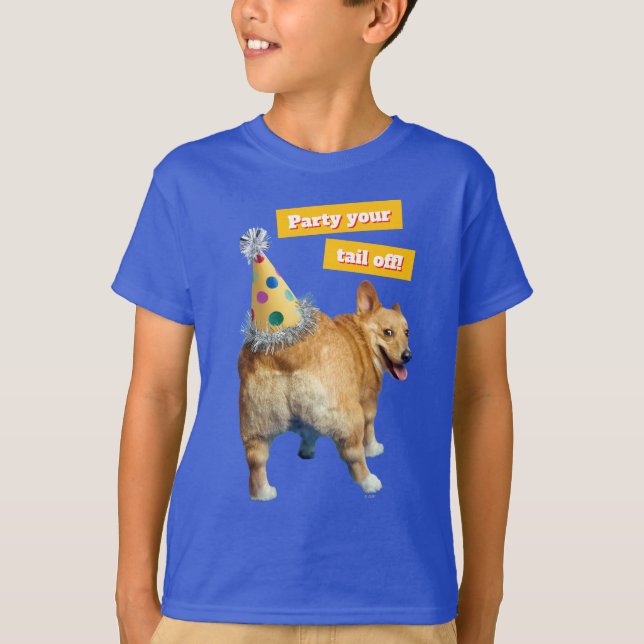 Corgi Butt Birthday Hat T-Shirt (Vorderseite)