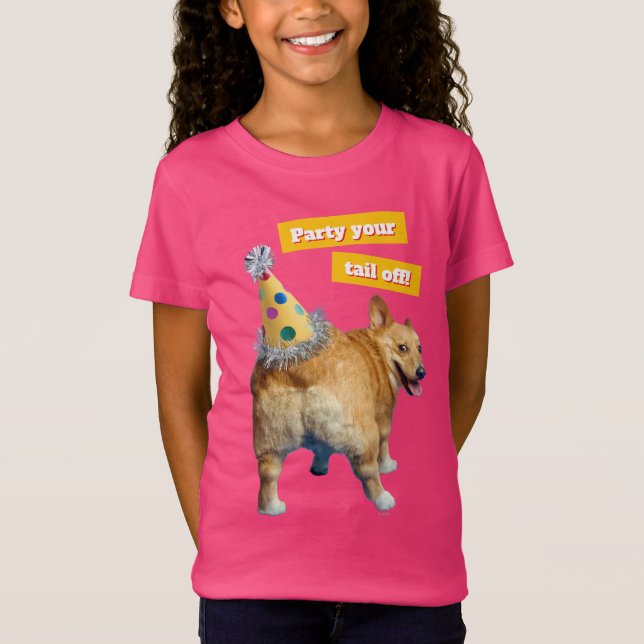 Corgi Butt Birthday Hat T-Shirt (Vorderseite)