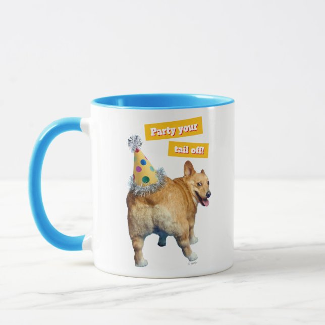 Corgi Butt Birthday Hat Tasse (Links)