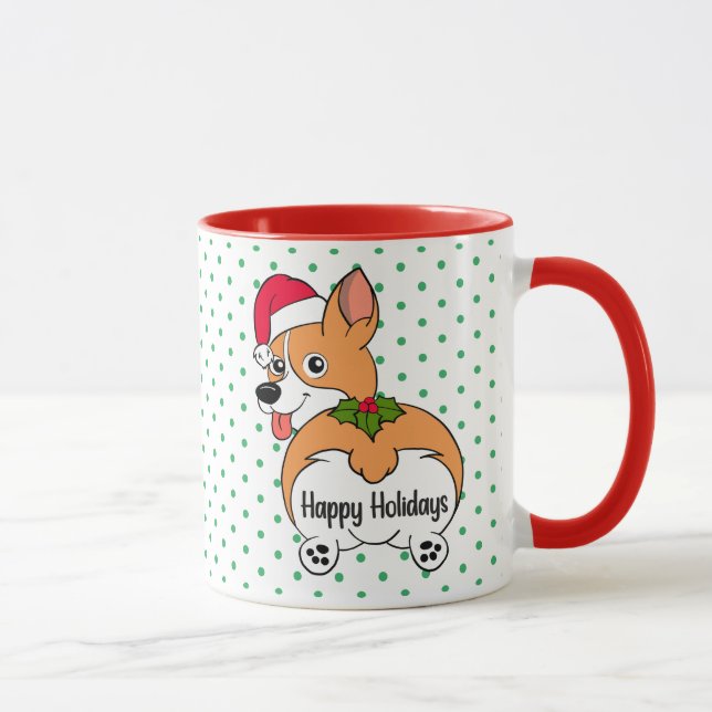 Corgi Chien de Noël Mug (Droite)