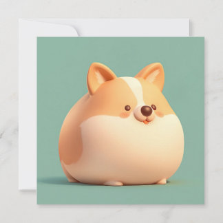 Corgi chiot art avec carte plate en argile 3D mign