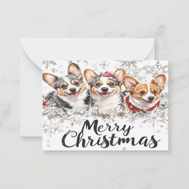 Corgi Christmas Cards Mitteilungskarte (Vorderseite)