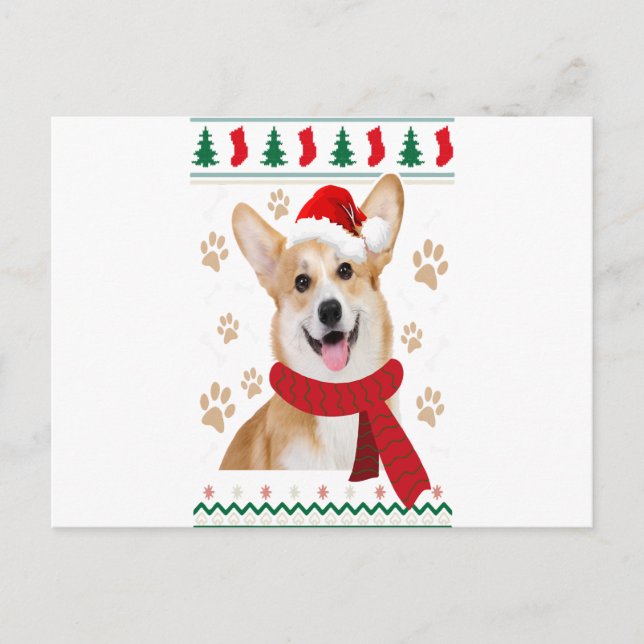 Corgi Christmas Dog Boys Kids Girls Merry Christm Ankündigungspostkarte (Vorderseite)
