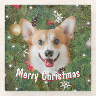 Corgi Christmas Glasuntersetzer