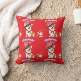 Corgi Christmas in July Ornament Kissen