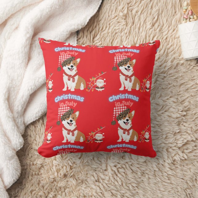 Corgi Christmas in July Ornament Kissen (Decke)