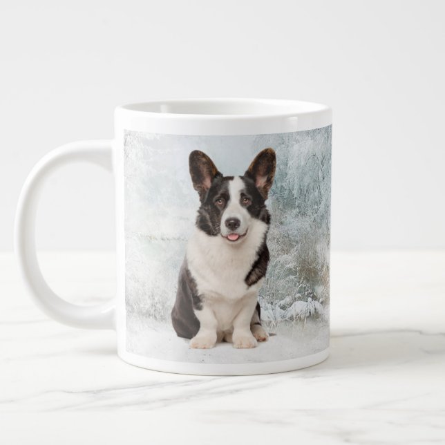 Corgi Christmas Jumbo-Tasse (Links)