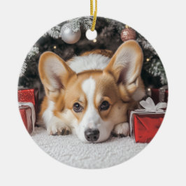 Corgi Christmas Keramik Ornament
