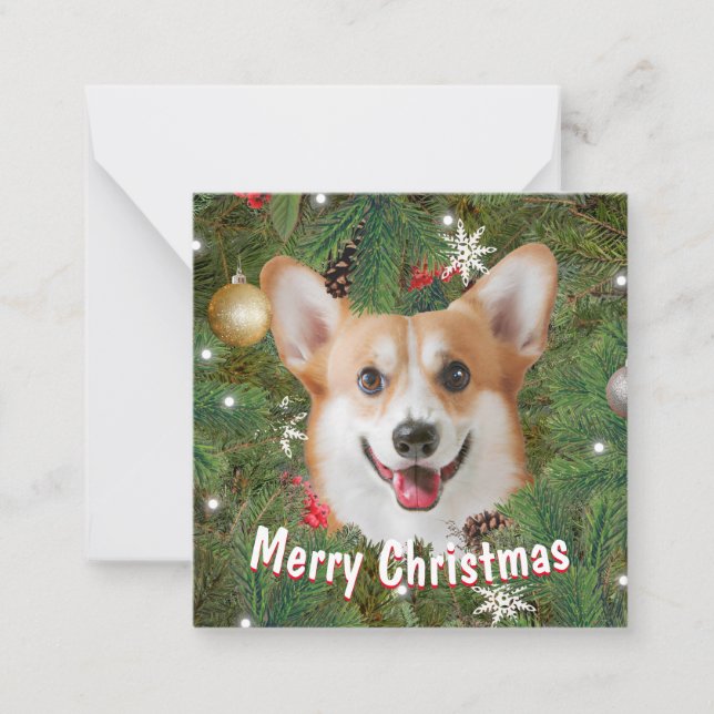 Corgi Christmas Mitteilungskarte (Vorderseite)