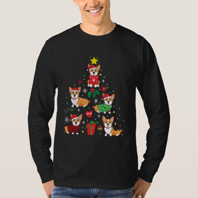 Corgi Christmas Ornament Tree T-Shirt (Vorderseite)