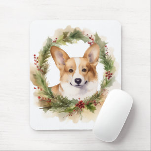 Corgi Christmas Wreath Festivals Mousepad