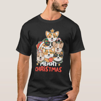 Corgi Christmasree Frohe Weihnachtsgeschenk T-Shirt