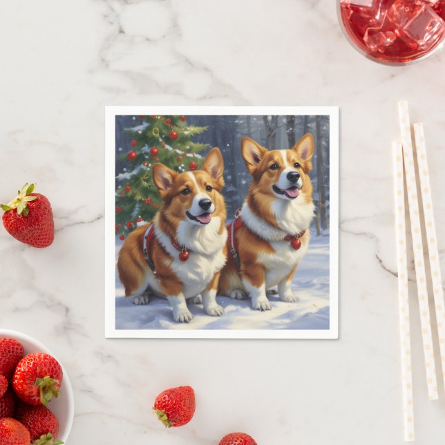 Corgi Chritmas Serviette (Beispiel)