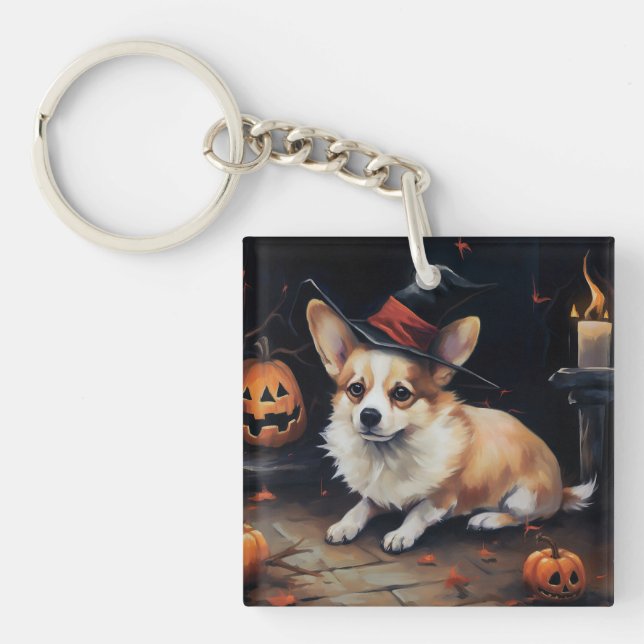 Corgi Citrouille Halloween effroi (Devant)