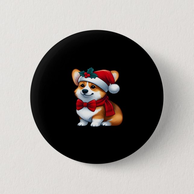 Corgi Claus A Pawsiely Merry Christmas Classic Button (Vorderseite)