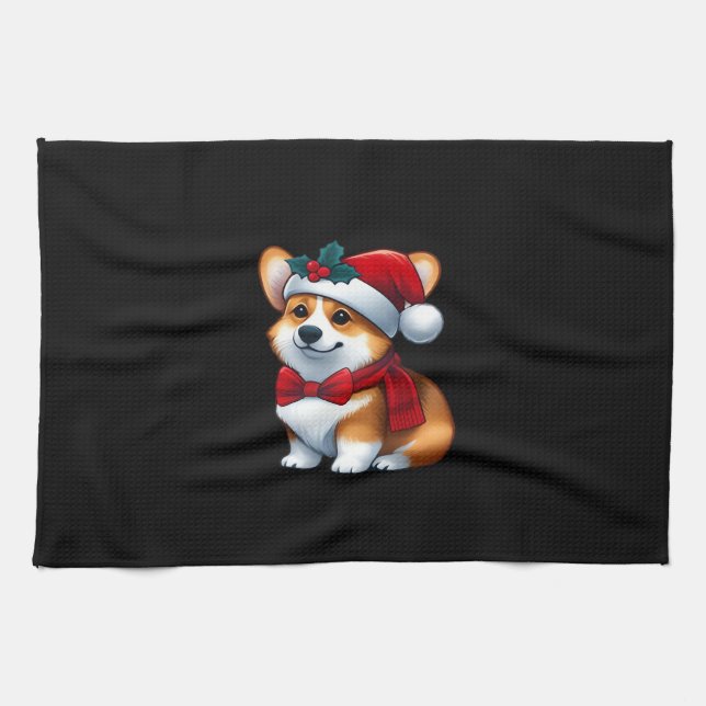 Corgi Claus A Pawsitively Merry Christmas Classic  Geschirrtuch (Horizontal)