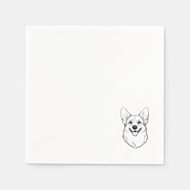 Corgi-Cocktailserviette Serviette (Vorderseite)