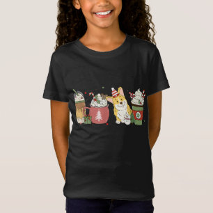 Corgi Coffee Latte Winter Christmas Dog Mama Holid T-Shirt