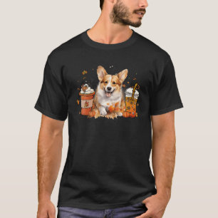 Corgi Coffee Warm Cosy Herbst Herbst Vibes T-Shirt