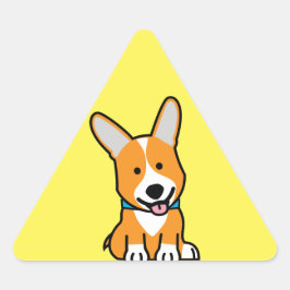 Corgi Corgis Hündchen Hündchen glücklich Pembroke  Dreieckiger Aufkleber