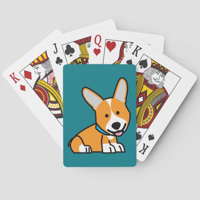 Corgi Corgis Hündchen Hündchen glücklich Pembroke  Spielkarten (Rückseite)