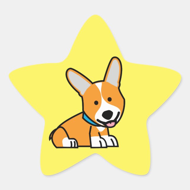 Corgi Corgis Hündchen Hündchen glücklich Pembroke  Stern-Aufkleber (Vorderseite)