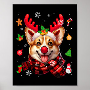 Corgi Cosplay Reindeer Weihnachtskostümbesitzer Fa Poster