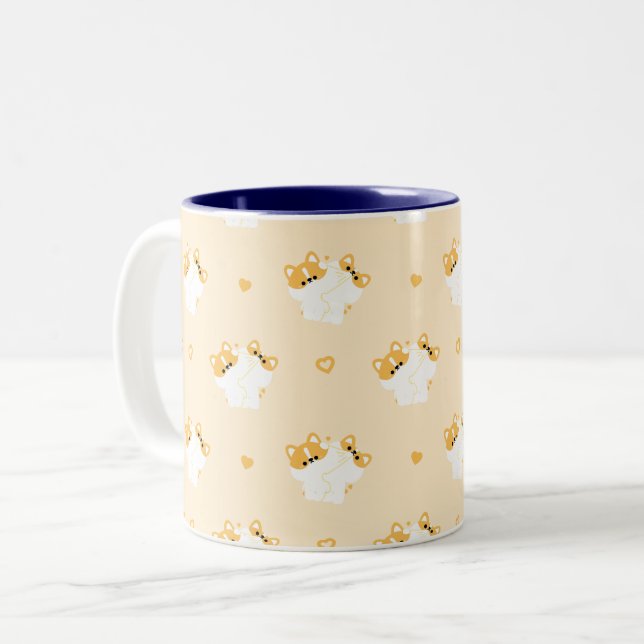 Corgi Couple Tasse (Vorderseite Links)
