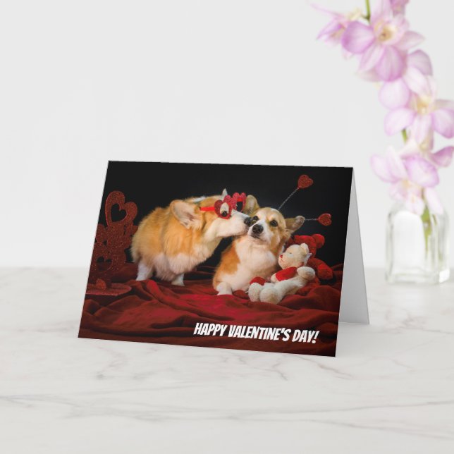 Corgi Couple Valentine Karte (Orchidee)