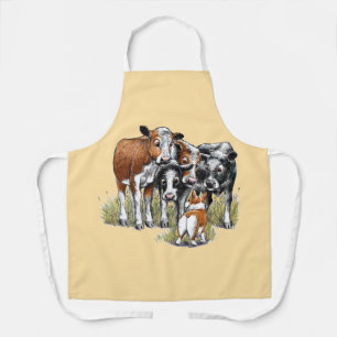 Corgi & Cows - Schürze für Mehrdruck, Mittel