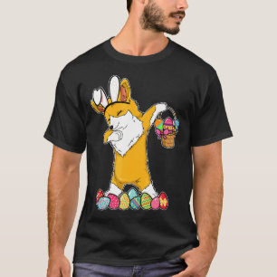Corgi Dab Dabbing trägt Osterhasen-Eierkorb T-Shirt