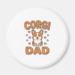Corgi Dad Vintage Gravur Hundeliebhaber-Shirt_1 Magnet