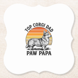 Corgi-Daddy-Shirt Vintage-Sonnenuntergang-Hund-Pap Untersetzer