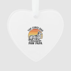 Corgi-Daddy-Shirt Vintage-Sonnenuntergang-Hunde-Pa Ornament