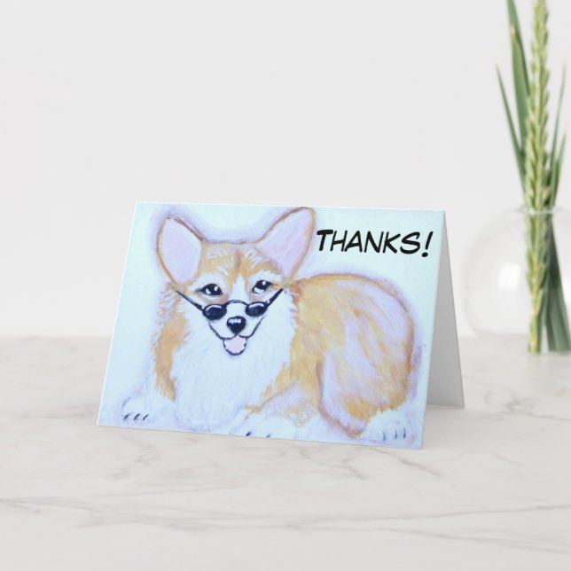 Corgi danken Ihnen zu kardieren Dankeskarte (Vorderseite)