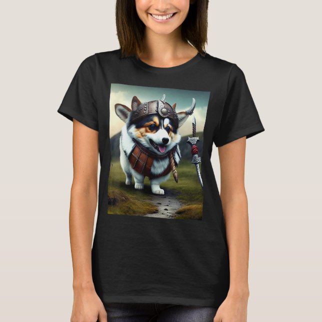 Corgi der Wikinger T-Shirt (Vorderseite)