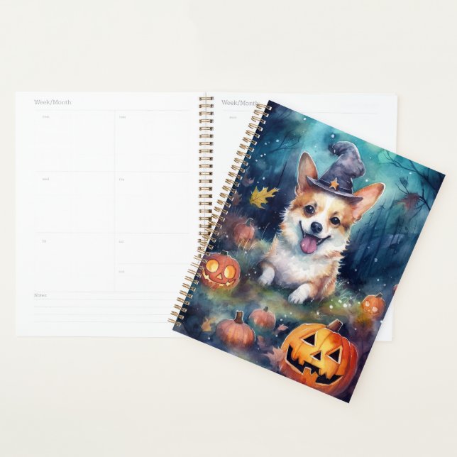 Corgi d'Halloween avec la peur Citrouille (Devant avec enveloppe)