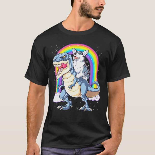Corgi Dinosaur Lgbt Pride T-Shirt (Vorderseite)