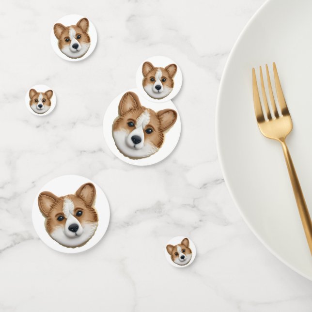Corgi Dog 3D Inspiriert Konfetti (Gruppe)
