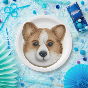 Corgi Dog 3D Inspiriert Pappteller