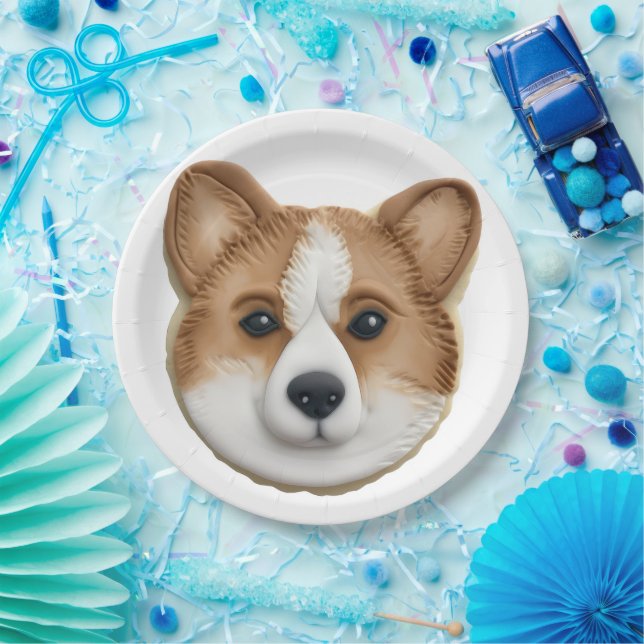 Corgi Dog 3D Inspiriert Pappteller (Party)