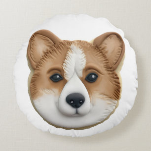 Corgi Dog 3D Inspiriert Rundes Kissen