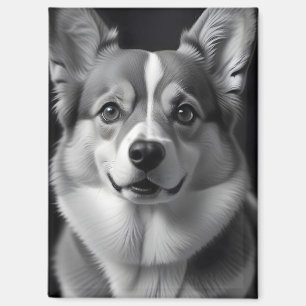 Corgi Dog Adorable Niedlich Pet Portrait Art Poste Magnet