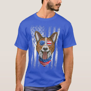 Corgi Dog American Flag Patriotische Haustiere Lov T-Shirt