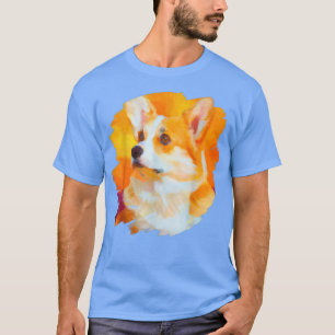 Corgi Dog Art Colour Painting Hunde Künstlerische T-Shirt