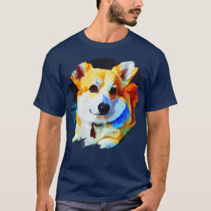 Corgi Dog Art Colour Painting Hunde künstlerische T-Shirt