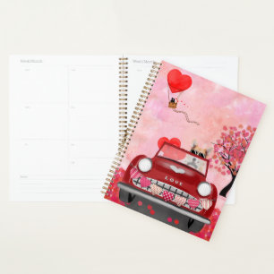 Corgi Dog Auto mit HerzValentinstag Planer