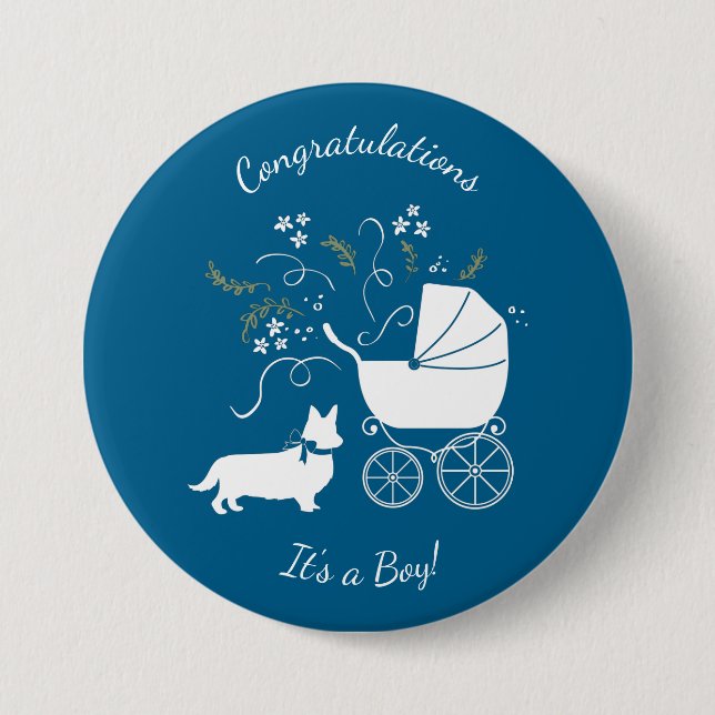 Corgi Dog Baby Shoppy Puppy Button (Vorderseite)
